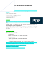 Derechos y Obligaciones de Un Trabajador