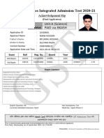 GST - Universities Integrated Admission Test 2020-21: Acknowledgement Slip