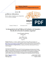 Interpelación de la politica de inclusion a la gramatica escolar