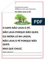 A cantiga do sapo que não lava o pé