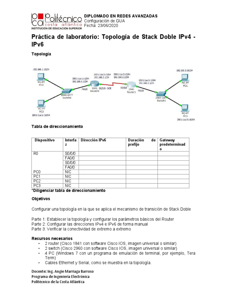 Configuración de Topología Dual Stack | PDF | Yo Pv6 | Enrutador ...