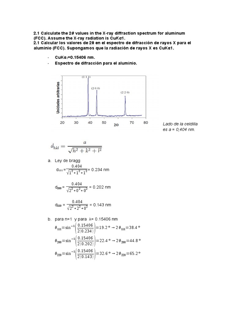 2θ Values in X-ray Diffraction Analysis | PDF | Condensed Matter | Atomic