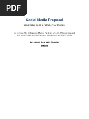 Social Media Plan Proposal