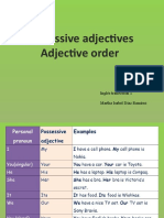 Possessive Adjectives Adjective Order: Inglés Transversal 1 Martha Isabel Díaz Ramírez