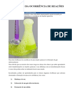 Evidências Da Ocorrência de Reações Químicas