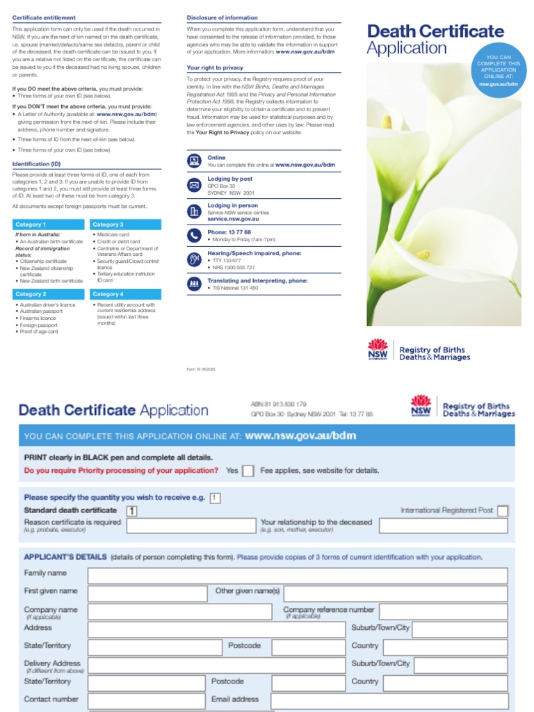 Apply For Death Certificate 2 | PDF | Identity Document | Visa Inc.