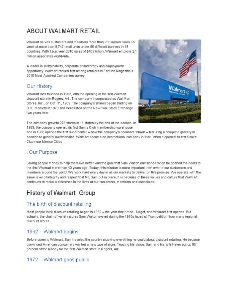 About Walmart Retail | PDF | Walmart | Retail