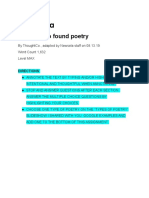 April 13th Found Poetry Assignment