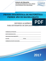 Prueba Diagnóstica- Matemática -Primer Año Bachillerato - 2017