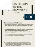 Human Person in The Environment: by Group 3