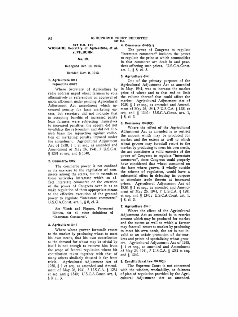 Wickard v. Filburn, 317 U.S. 111 (1942) PDF