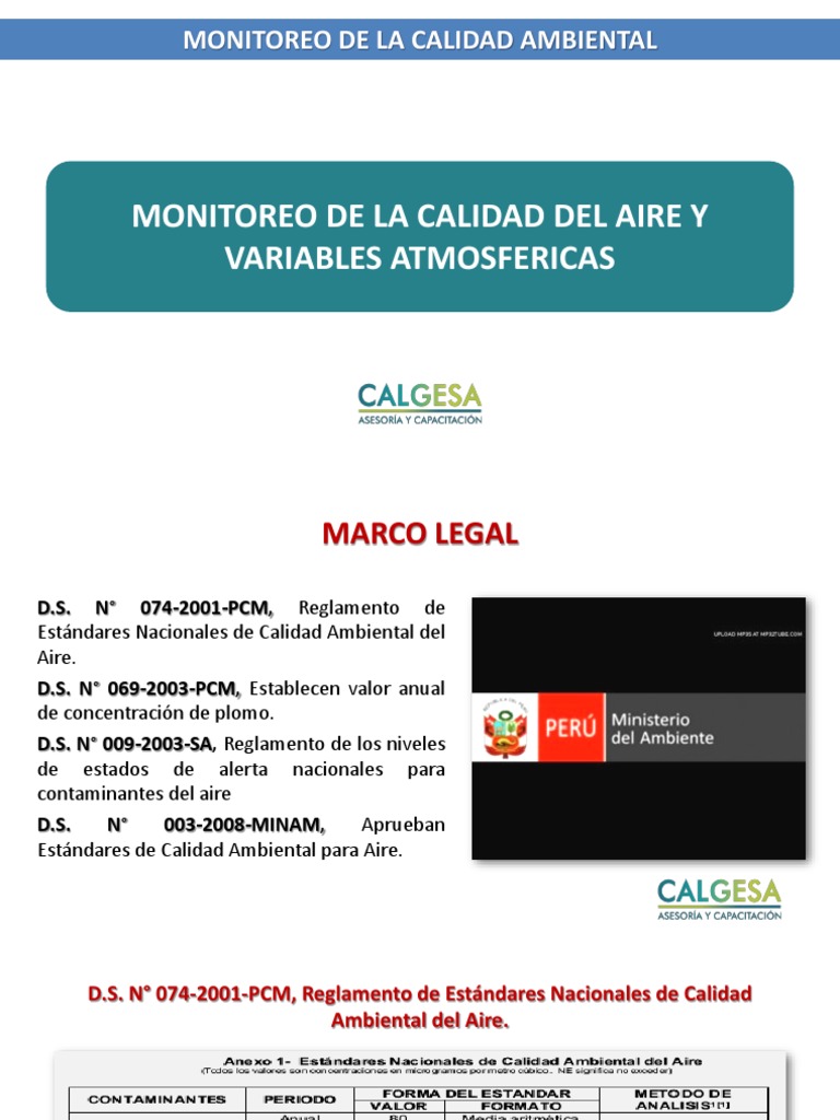 Monitoreo de Calidad del Aire y ECA | PDF | La contaminación del aire ...
