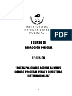 5° SESION DEL CURSO DE REDACCIÓN POLICIAL - ACTAS POLICIALES