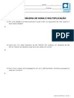 Atividade de Matematica Problemas de Soma e Multiplicacao 4 Ano