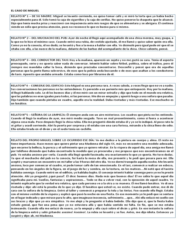El Caso de Miguel | PDF