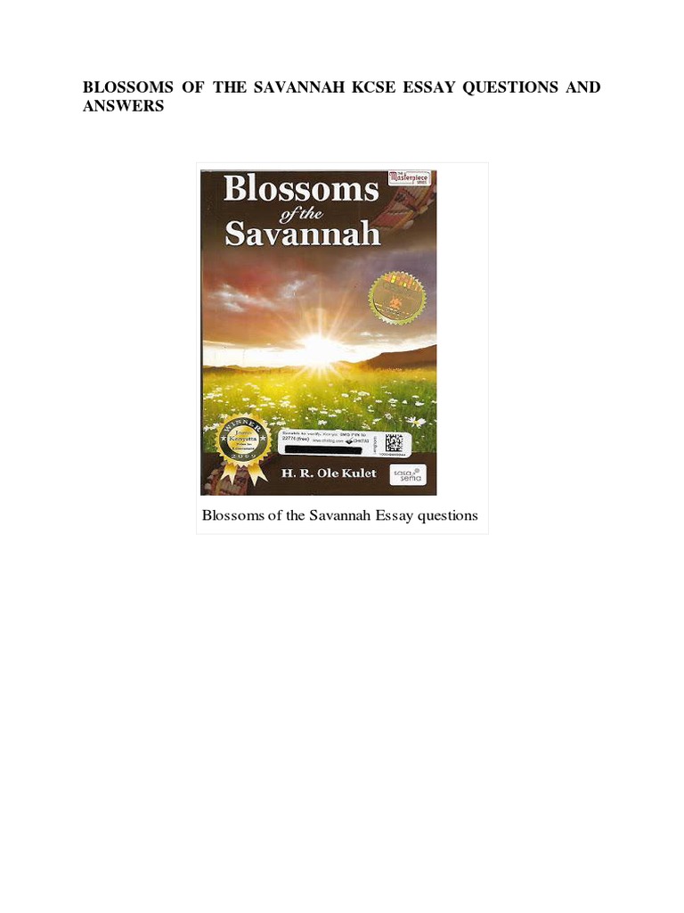 blossoms of the savannah essays and answers pdf download