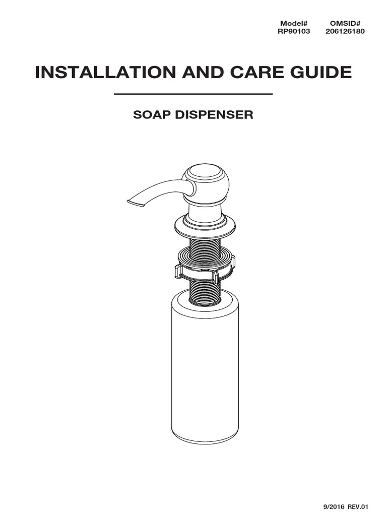 Glacier Bay Soap Dispenser Kit Installation Guide HD67726W PDF