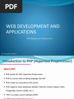 Web Development and Applications: PHP (Hypertext Preprocessor)