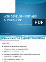 Web Development and Applications: PHP (Hypertext Preprocessor)