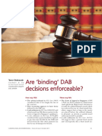 Are Binding' Dab Decisions Enforceable?: Taner Dedezade