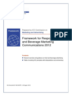 Framework For Responsible Food and Beverage Marketing Communications 2012