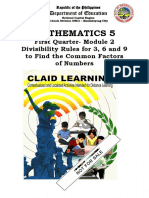 8 Pages MATH Sample Module With Cover Copyright Page and Feedback Box at The Back Cover
