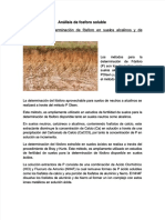 Análisis de métodos para determinar fósforo soluble en suelos