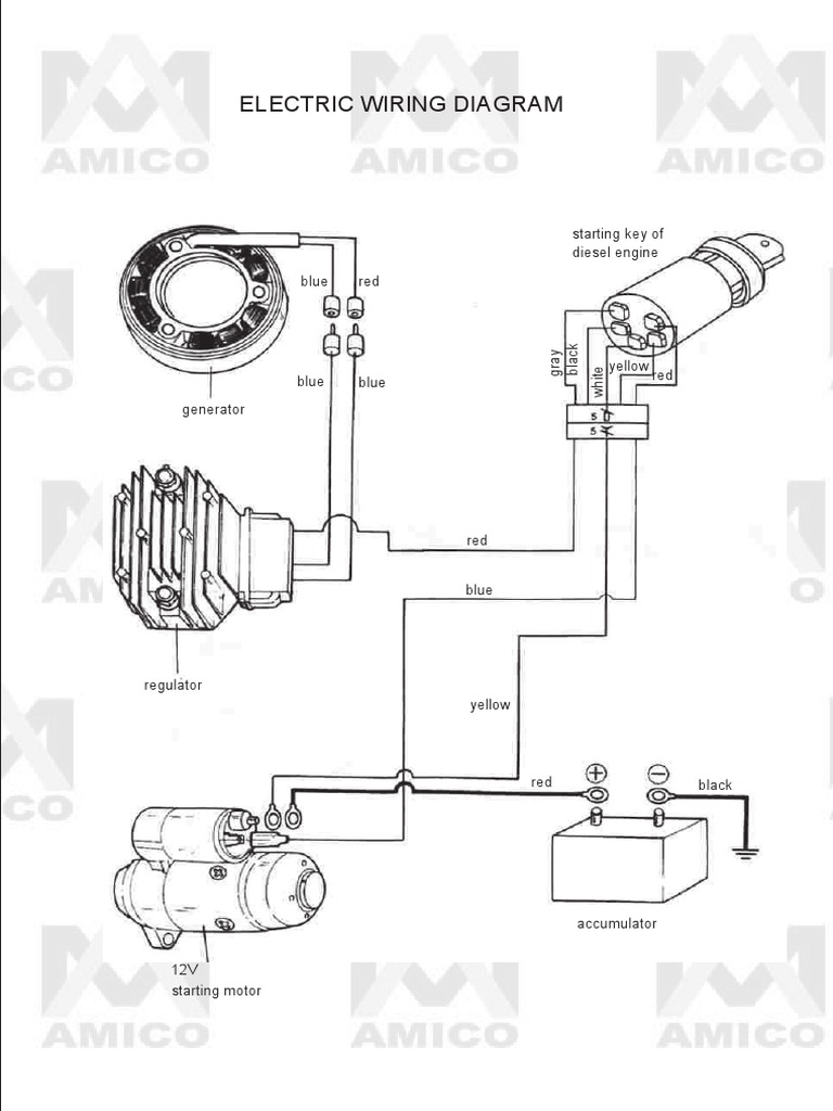 Electric Wiring Diagram: Starting Key of Diesel Engine | PDF