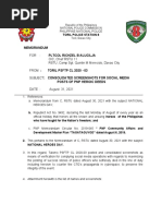 Memorandum: Republic of The Philippines National Police Commission