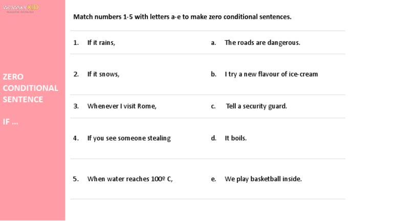 ZERO CONDITIONAL - Matching | PDF