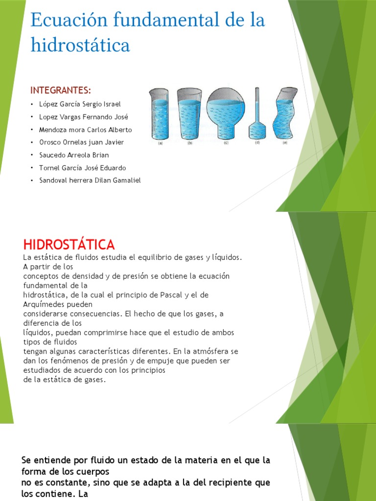 Ecuación Fundamental de La Hidrostática PDF