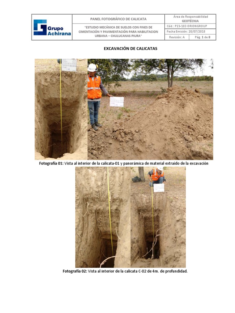 Anexo Fotografias Calicatas | PDF | Ingeniería geotécnica
