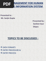 Data Management For Human Resource Information System