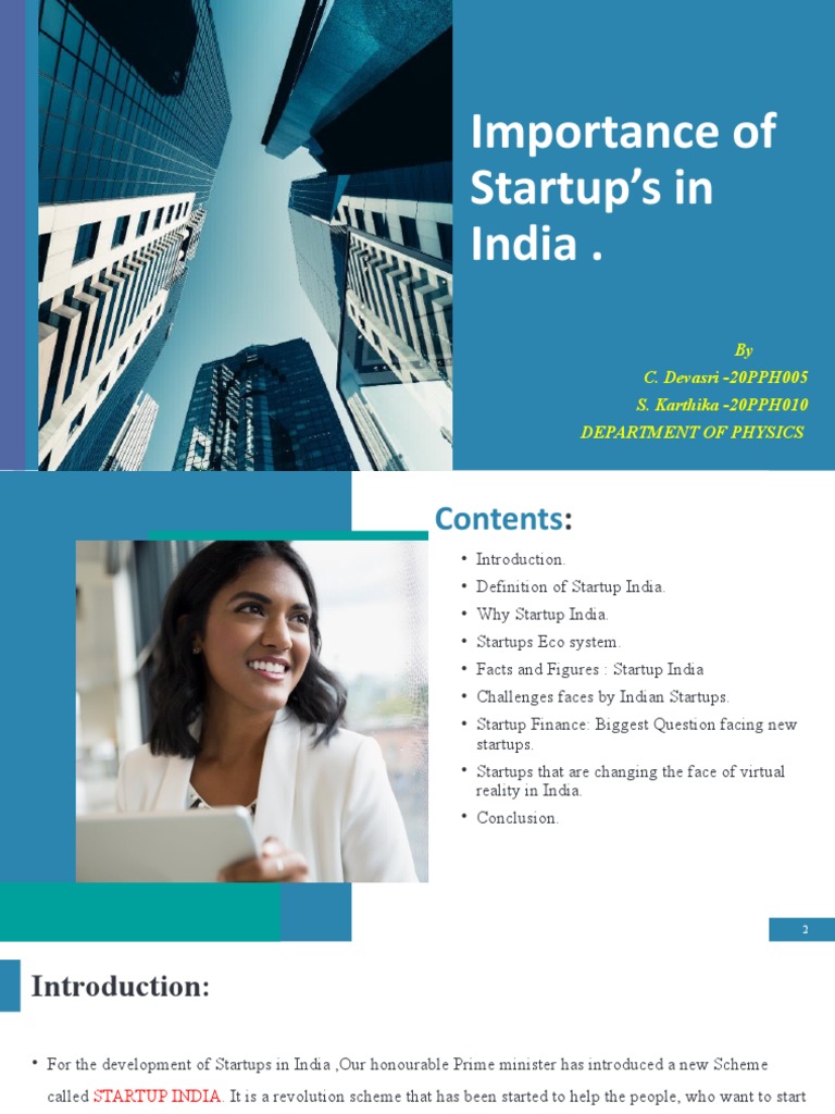 Importance of Startups in India | PDF | Startup Company | Small ...
