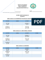 Score Sheet Week 4 English 9