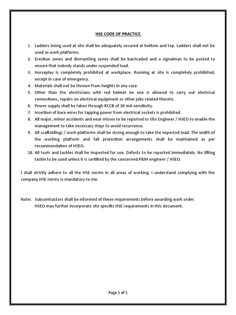 HSE Code 7 | PDF