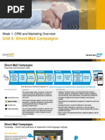 Unit 6: Direct Mail Campaigns: Week 1: CRM and Marketing Overview