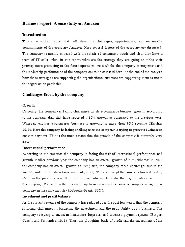 Amazon Business Report: Challenges & Opportunities | PDF | Leadership ...