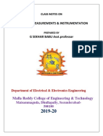 Electrical Measurements & Instrumentation: Malla Reddy College of Engineering & Technology