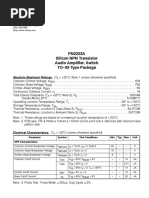 PN2222A Silicon NPN Transistor Audio Amplifier, Switch TO 92 Type Package