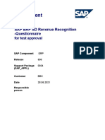 Assessment: SAP ERP SD Revenue Recognition - Questionnaire
