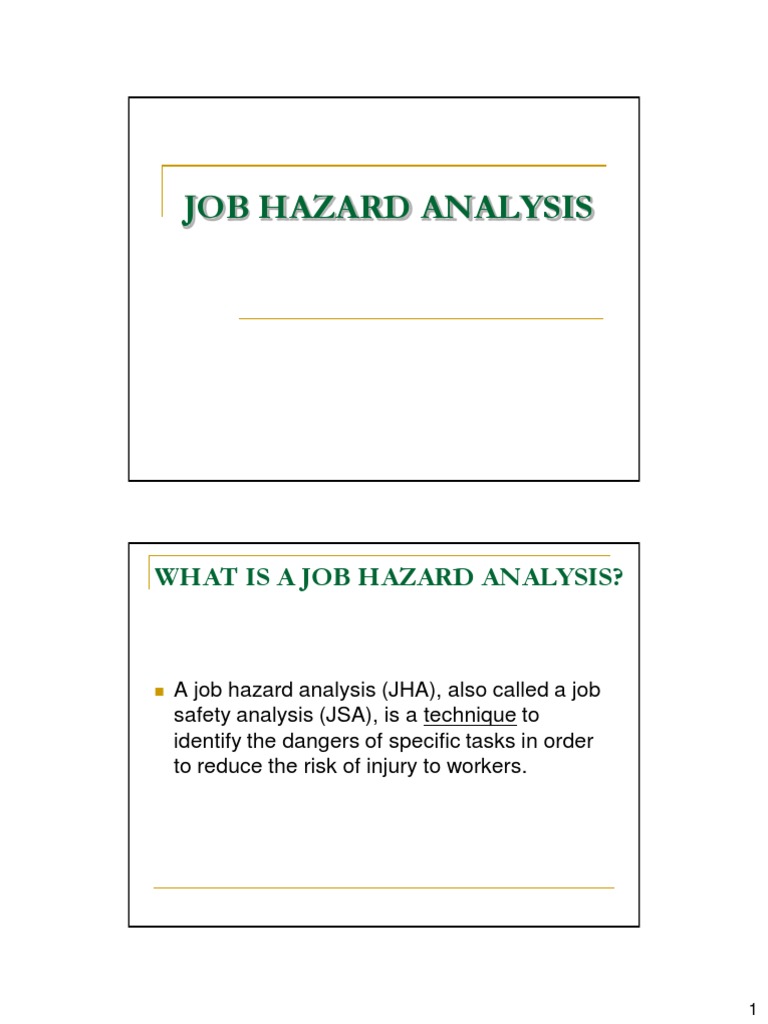 Job Hazard Analysis Guide | PDF | Hazards | Employment