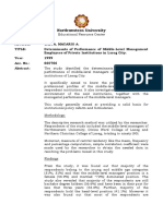 Determinants of Performance of Middle-Level Management Employees of Private Institutions in Laoag City