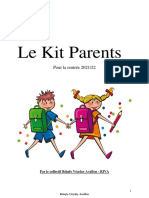 LE KIT DES PARENTS Pour La Rentree Scolaire 2021-2022 (#COVID19)