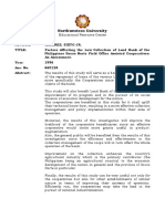 Factors Affecting The Low Collection of Land Bank of The Philippines Ilocos Norte Field Office Assisted Cooperatives An Assessment