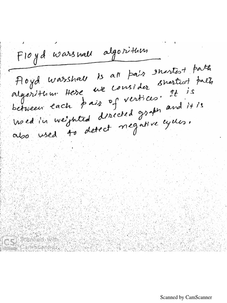 Floyd Warshall Algorithm | PDF
