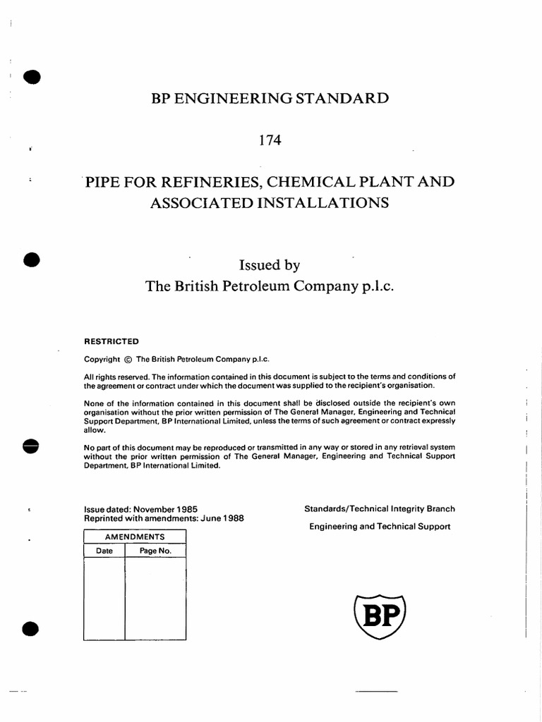 BP Engineering Standard 174 | PDF