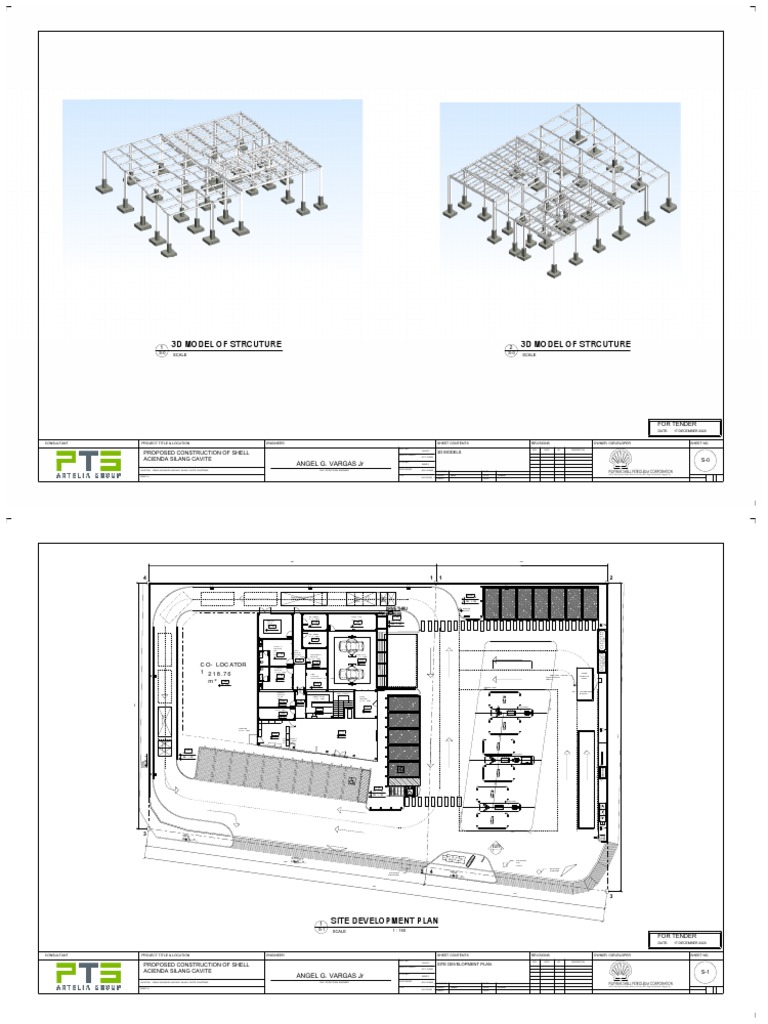 3D Structural Model and Site Plan for Proposed Construction of Shell ...