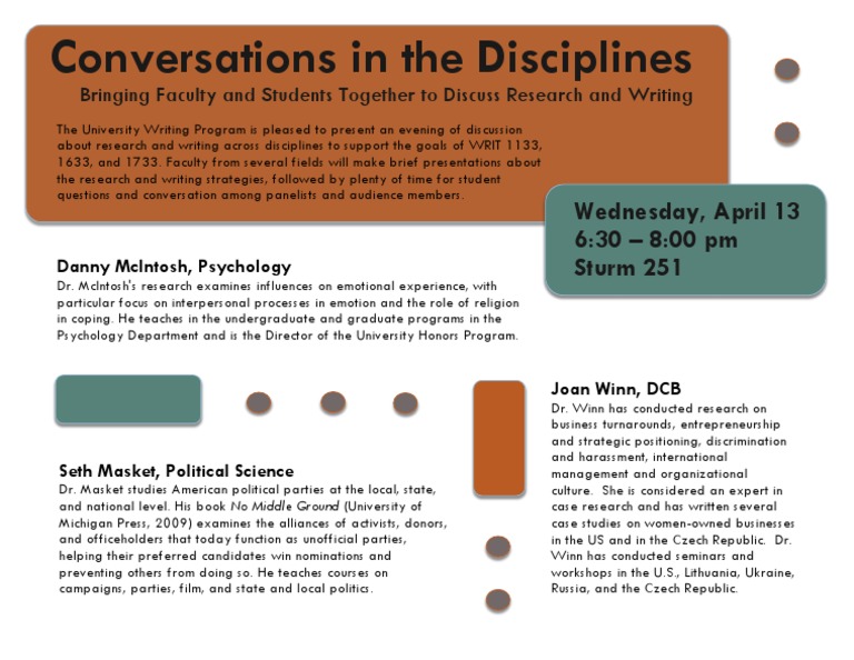 Faculty-Student Research Discussion Event | PDF | Academia | Cognition