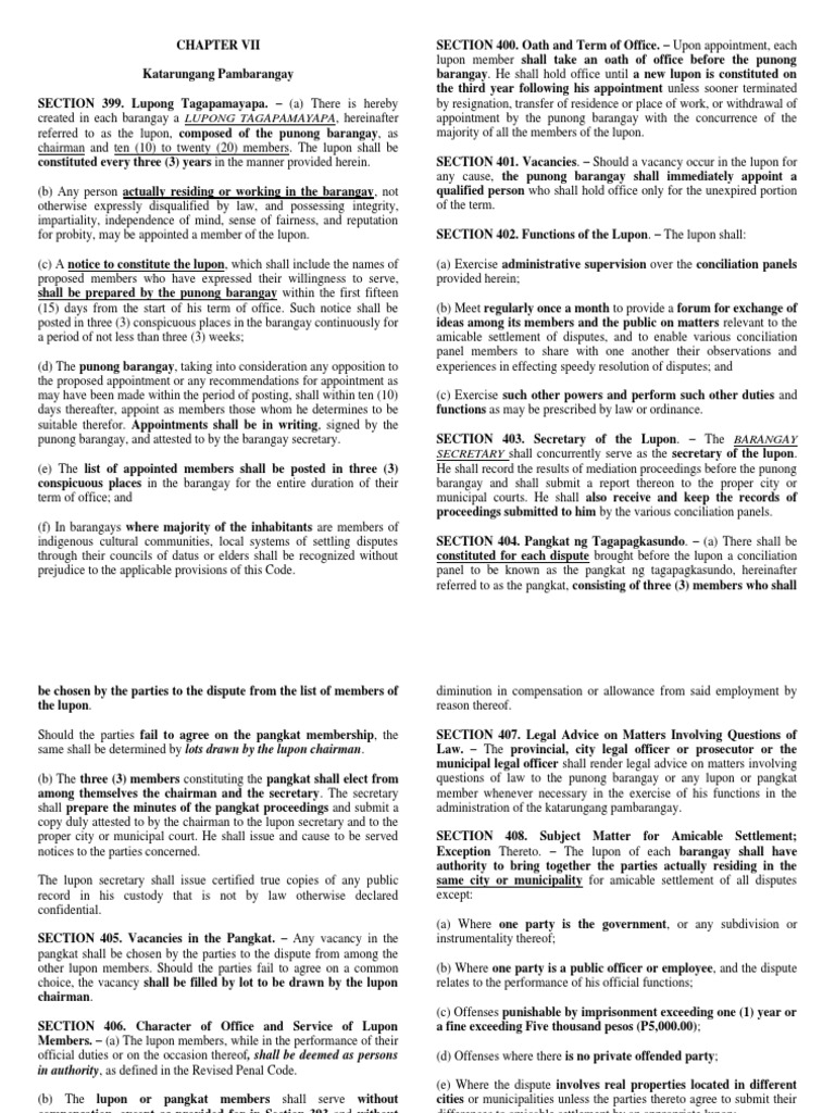 RA 7160 and PD 1508 | PDF | Arbitration | Mediation